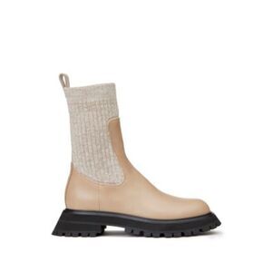 LAFAYETTE 148 NEW YORK Womens Beige Pull Tab Clarence Round Toe Boots 38.5